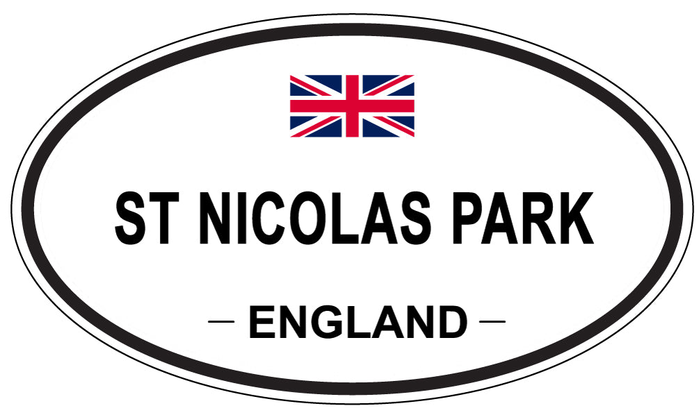 ST NICOLAS PARK, ENGLAND - Oval Sticker