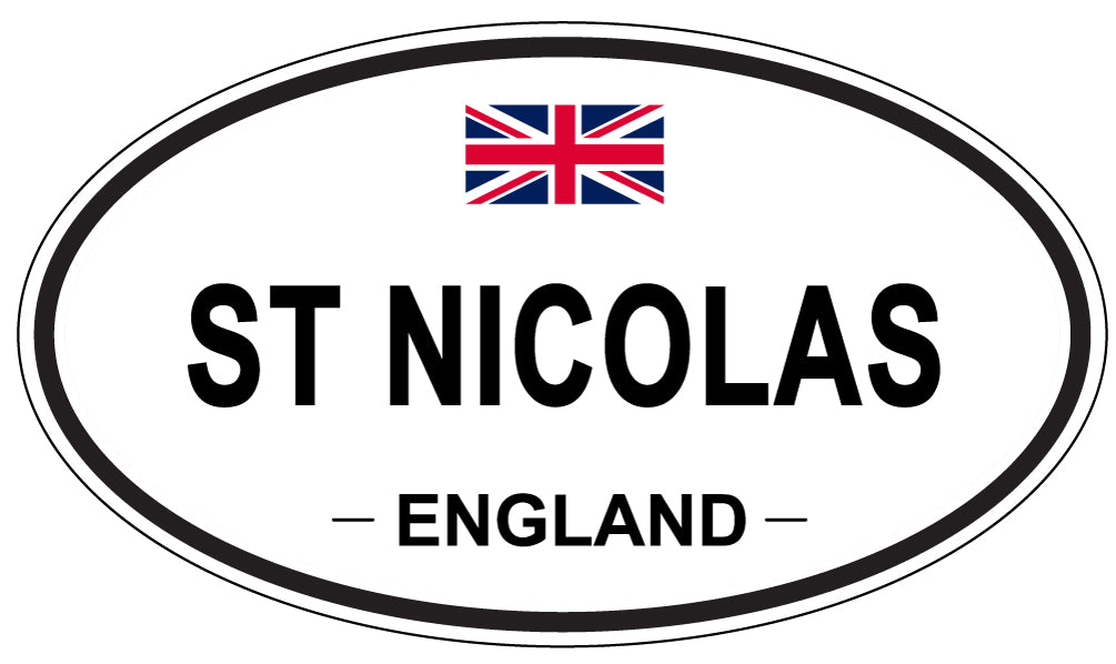 ST NICOLAS, ENGLAND - Oval Sticker