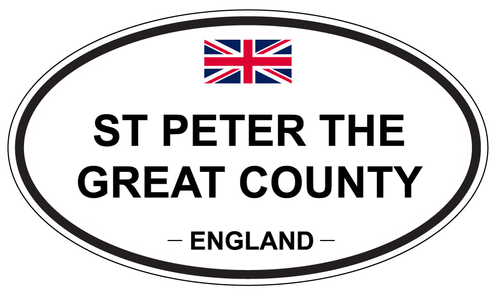 ST PETER THE GREAT COUNTY, ENGLAND - Oval Sticker