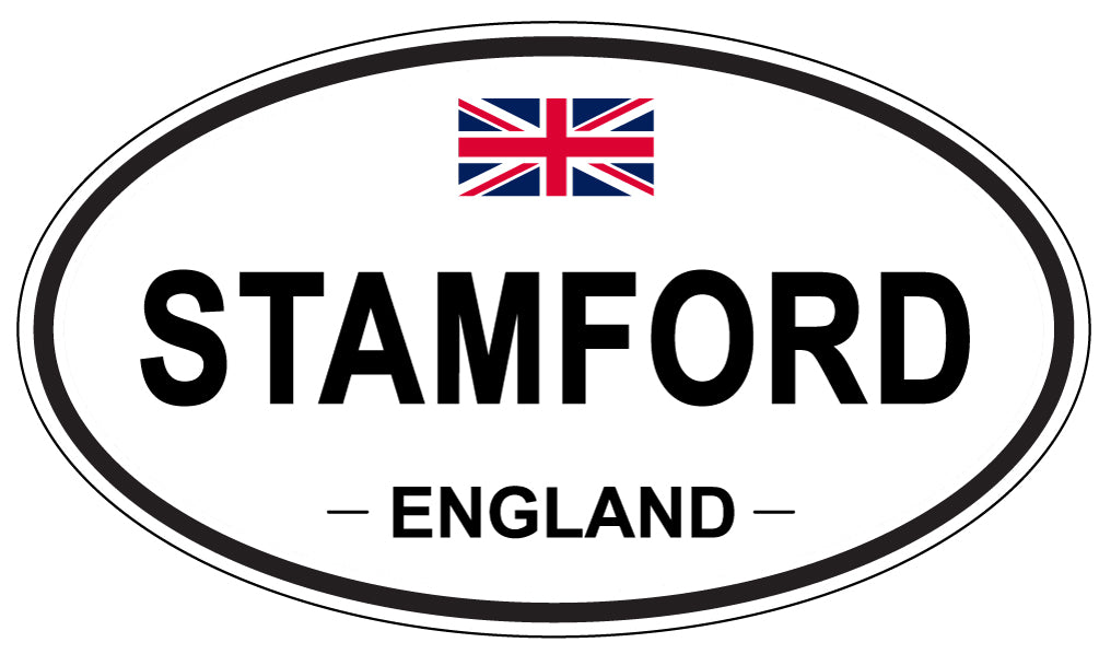 STAMFORD, ENGLAND - Oval Sticker