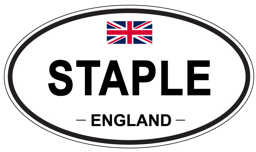 STAPLE, ENGLAND - Oval Sticker