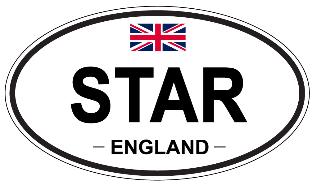 STAR, ENGLAND - Oval Sticker
