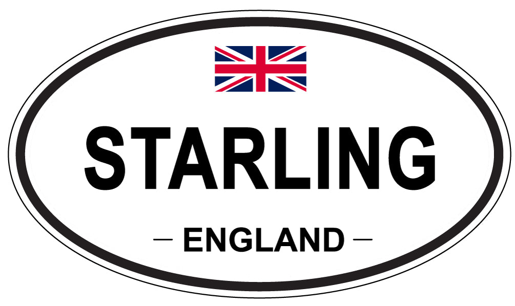 STARLING, ENGLAND - Oval Sticker