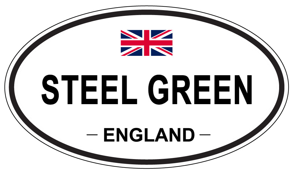STEEL GREEN, ENGLAND - Oval Sticker