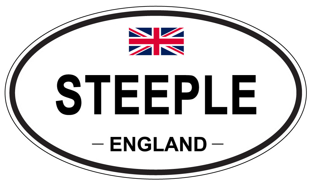 STEEPLE, ENGLAND - Oval Sticker