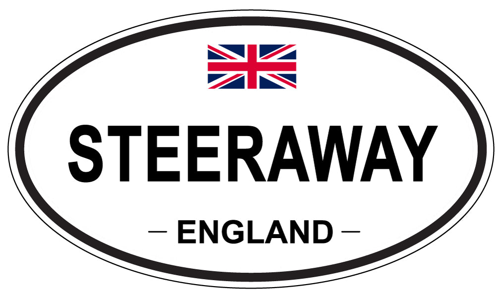 STEERAWAY, ENGLAND - Oval Sticker