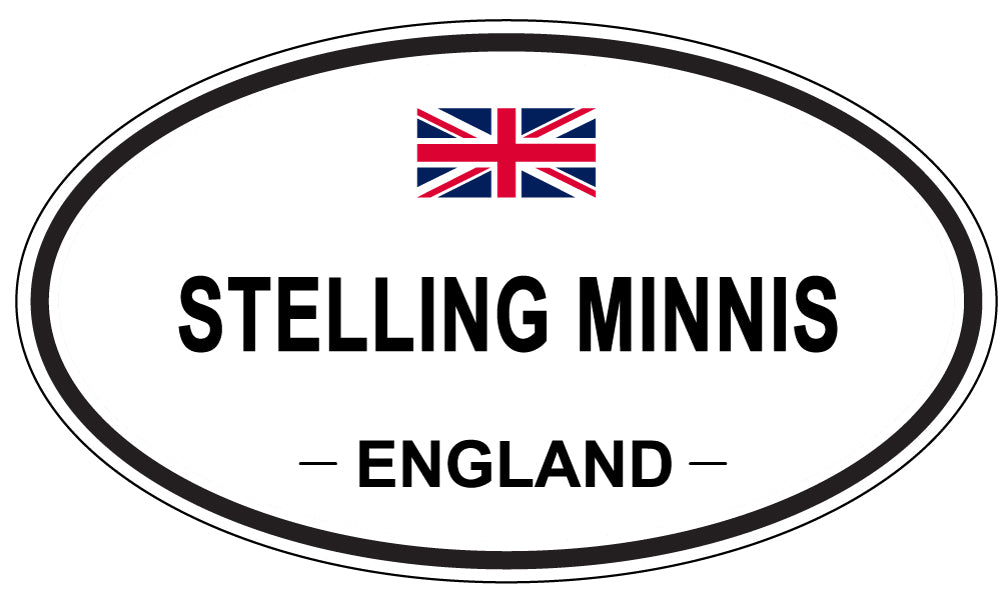 STELLING MINNIS, ENGLAND - Oval Sticker