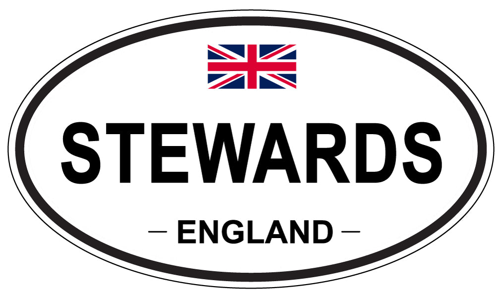 STEWARDS, ENGLAND - Oval Sticker