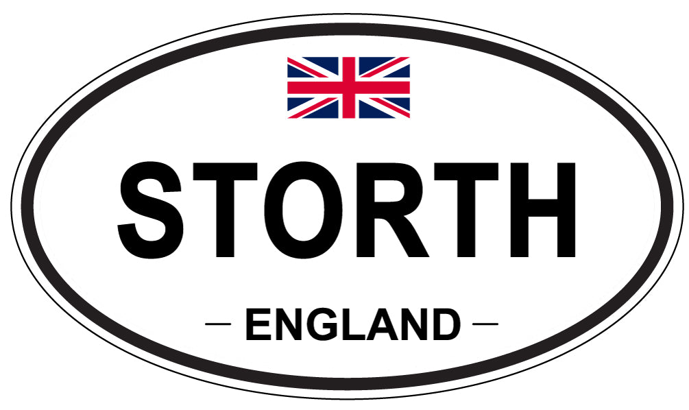 STORTH, ENGLAND - Oval Sticker