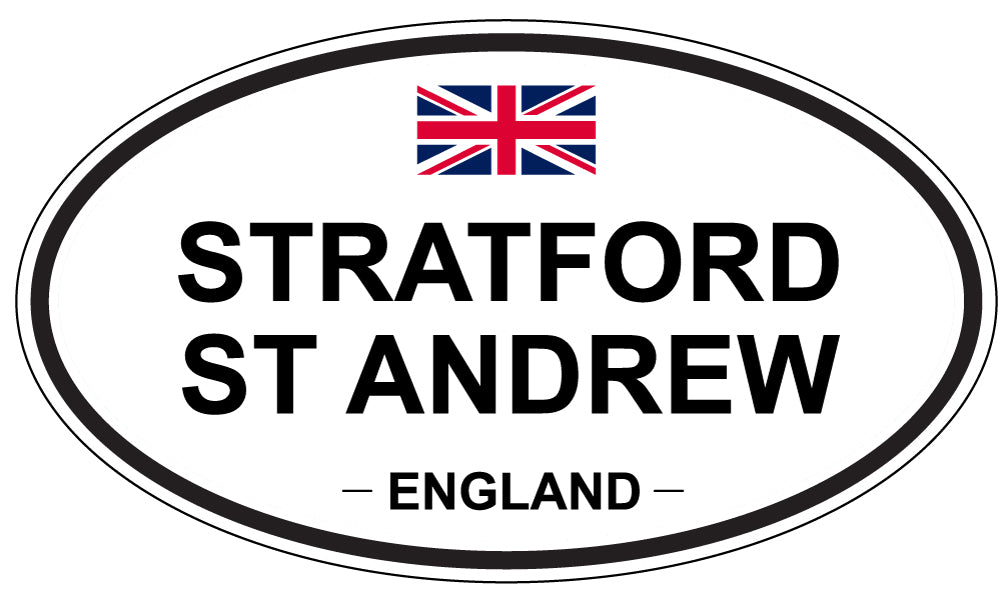 STRATFORD ST ANDREW, ENGLAND - Oval Sticker