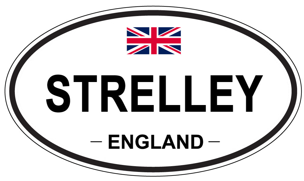 STRELLEY, ENGLAND - Oval Sticker