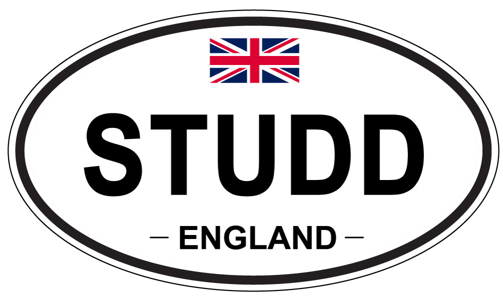 STUDD, ENGLAND - Oval Sticker