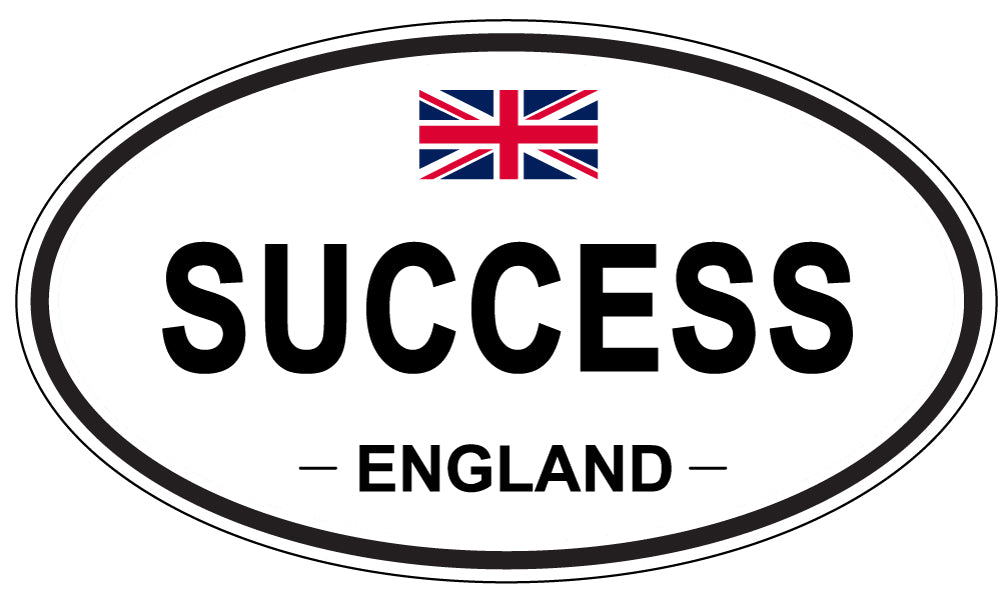 SUCCESS, ENGLAND - Oval Sticker