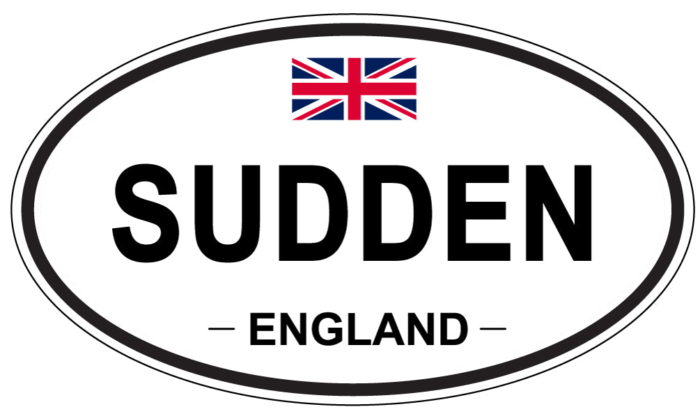 SUDDEN, England - Oval Magnet