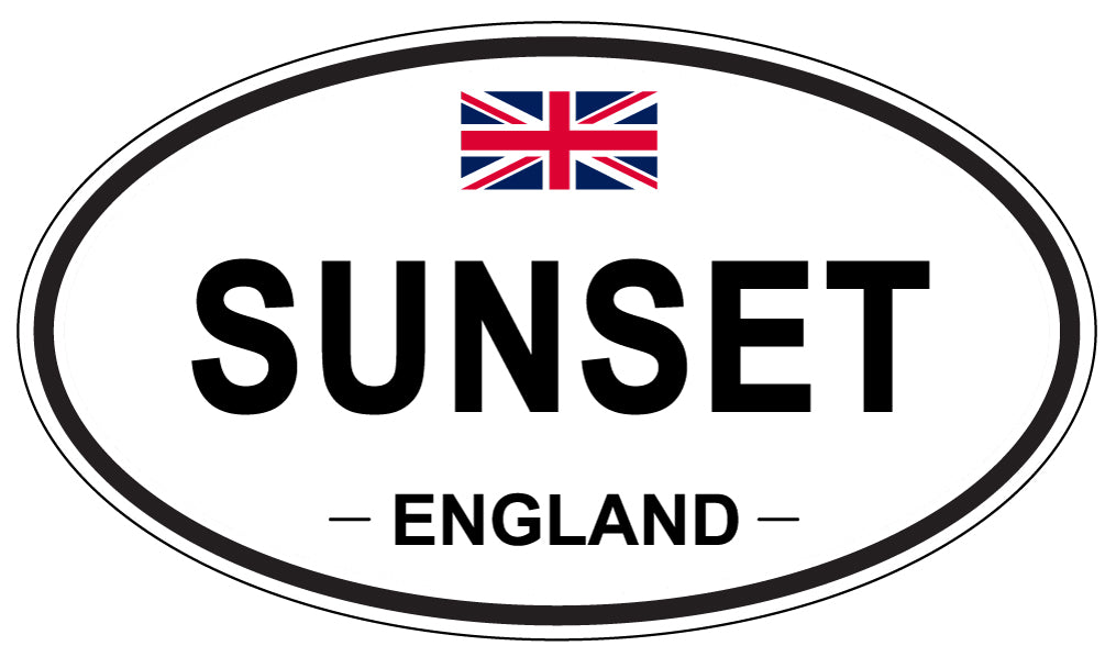 SUNSET, England - Oval Magnet