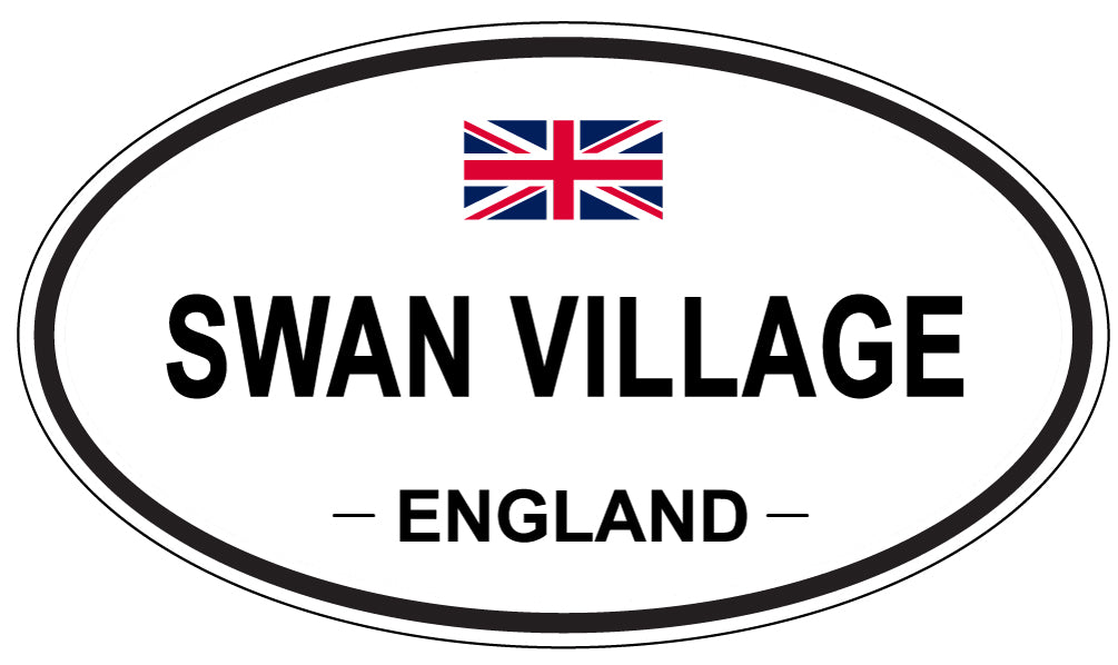 SWAN VILLAGE, England - Oval Magnet
