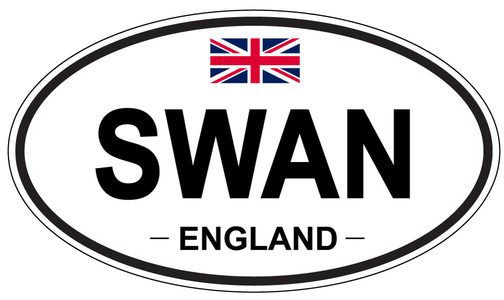 SWAN, ENGLAND - Oval Sticker