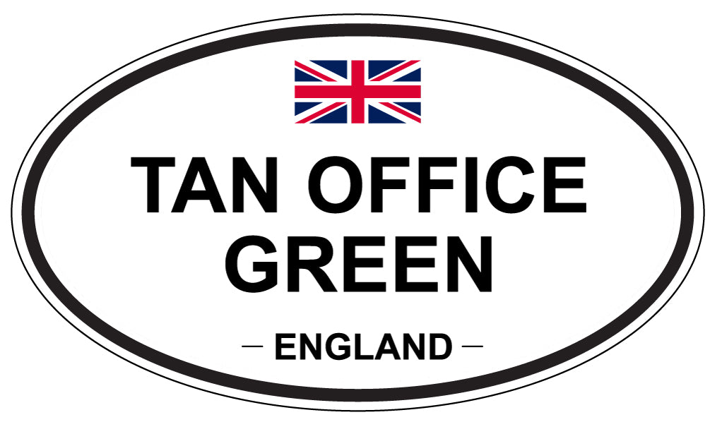TAN OFFICE GREEN, ENGLAND - Oval Sticker
