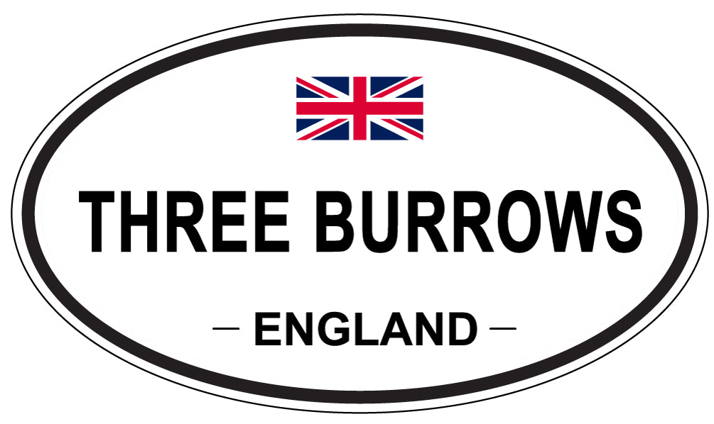 THREE BURROWS, England - Oval Magnet
