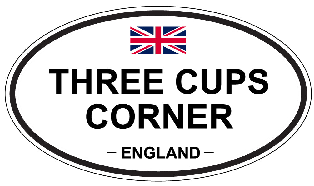 THREE CUPS CORNER, England - Oval Magnet