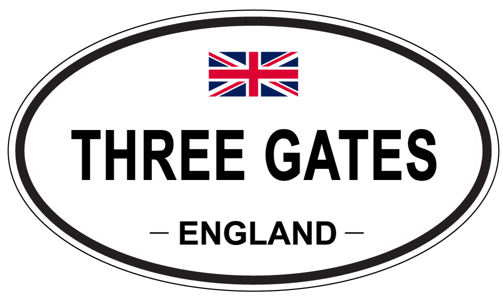 THREE GATES, England - Oval Magnet