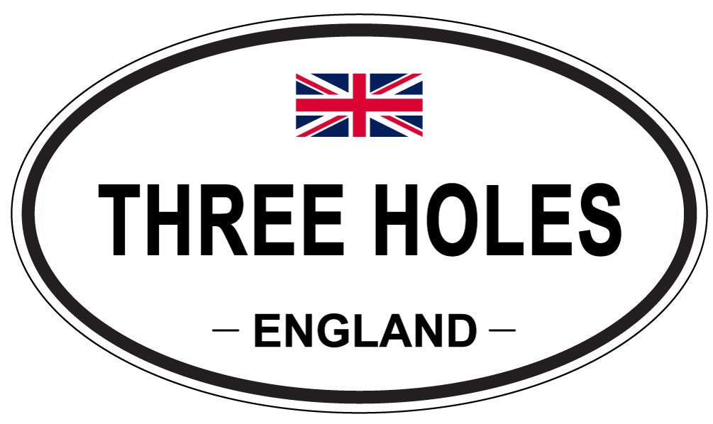 THREE HOLES, ENGLAND - Oval Sticker