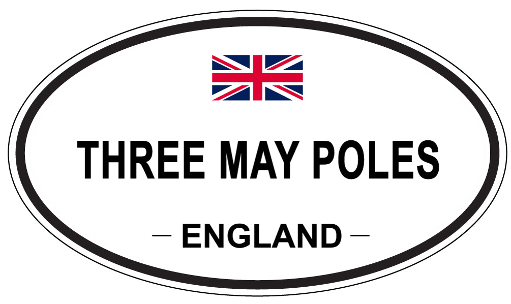 THREE MAY POLES, England - Oval Magnet