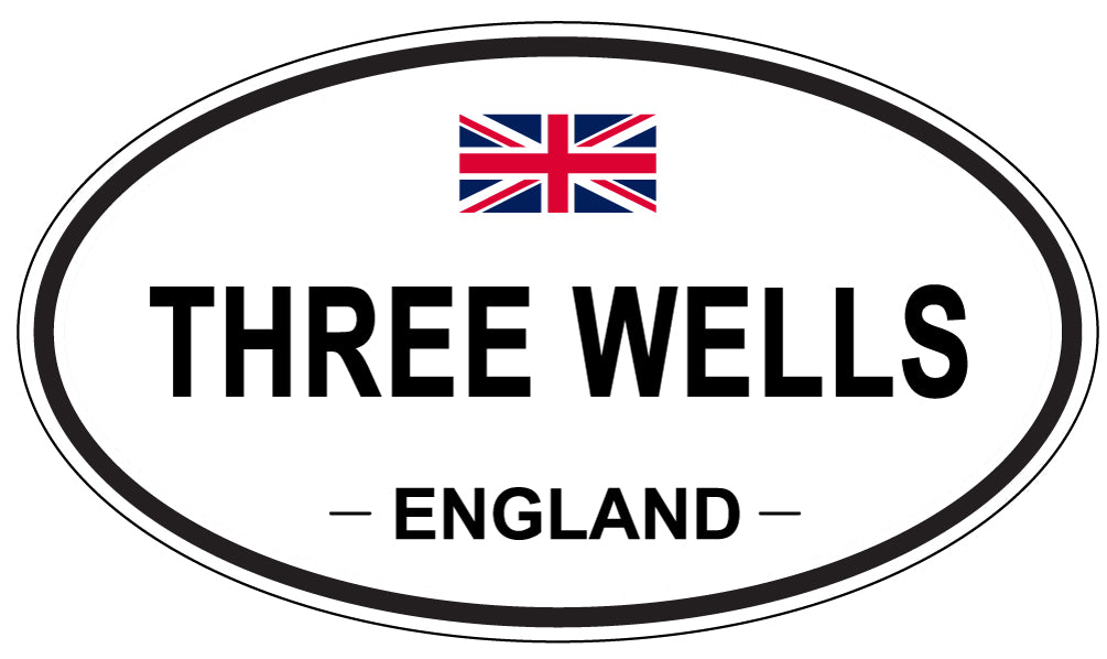 THREE WELLS, ENGLAND - Oval Sticker