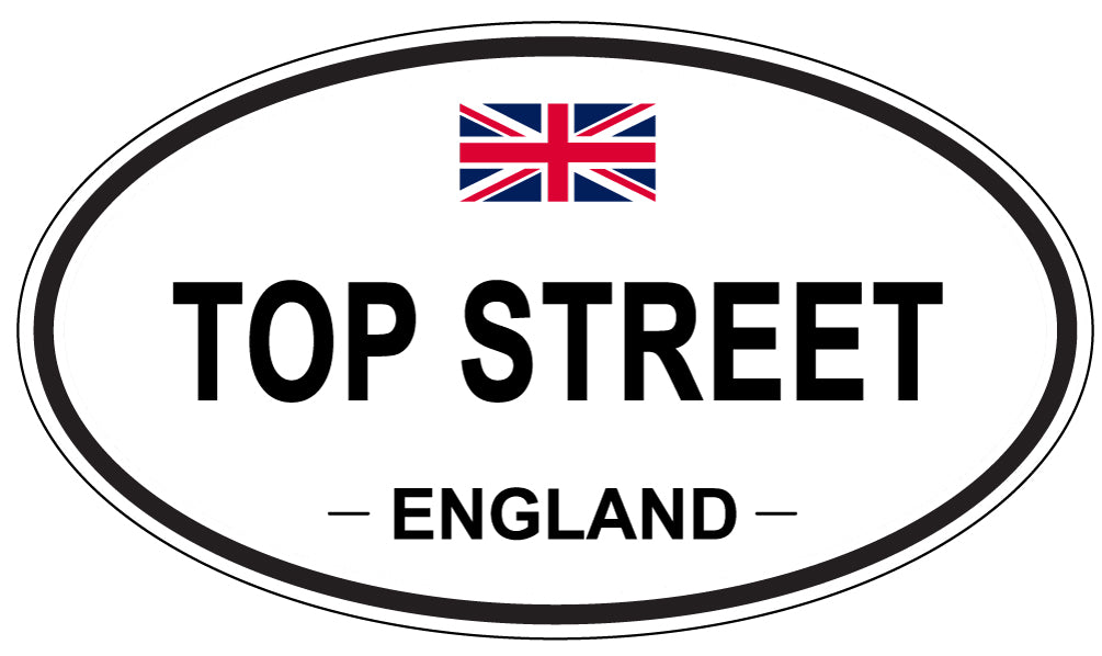 TOP STREET, England - Oval Magnet