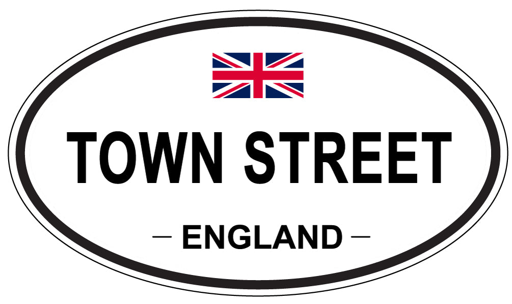 TOWN STREET, England - Oval Magnet