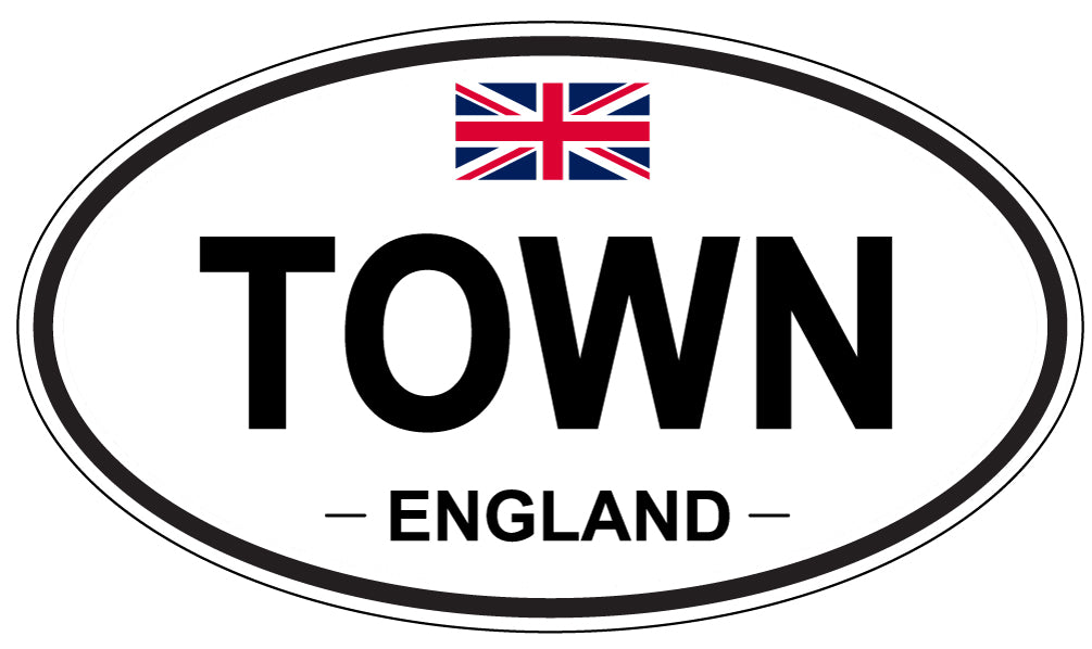 TOWN, England - Oval Magnet