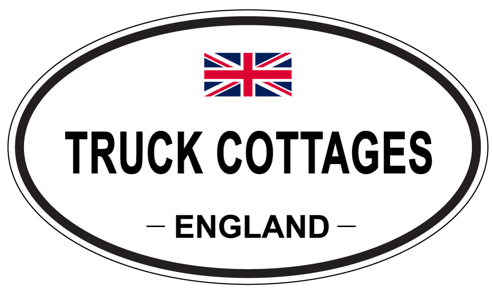 TRUCK COTTAGES, England - Oval Magnet