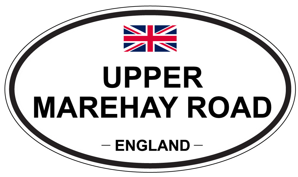 UPPER MAREHAY ROAD, England - Oval Magnet