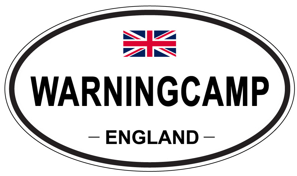 WARNINGCAMP, England - Oval Magnet