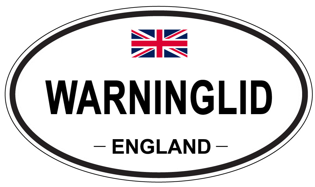 WARNINGLID, England - Oval Magnet
