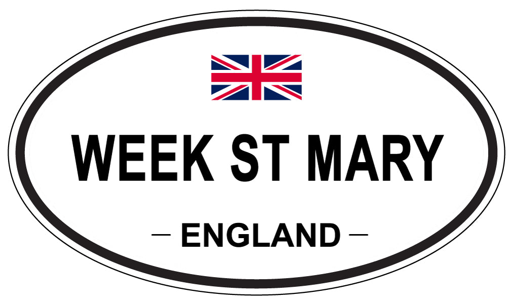 WEEK ST MARY, ENGLAND - Oval Sticker