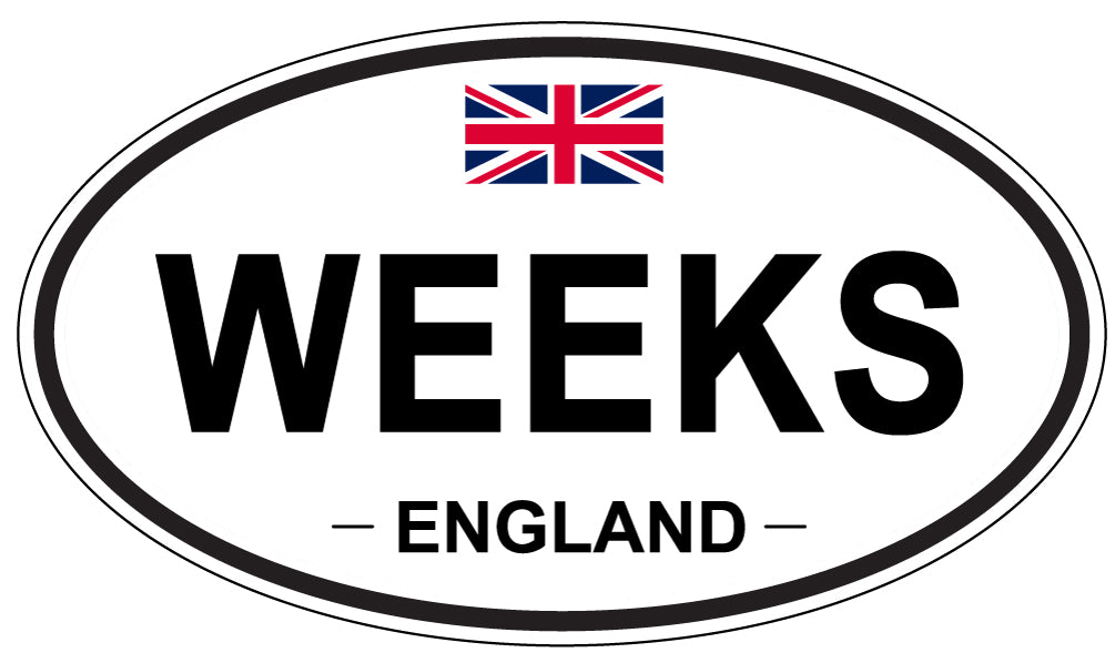 WEEKS, England - Oval Magnet
