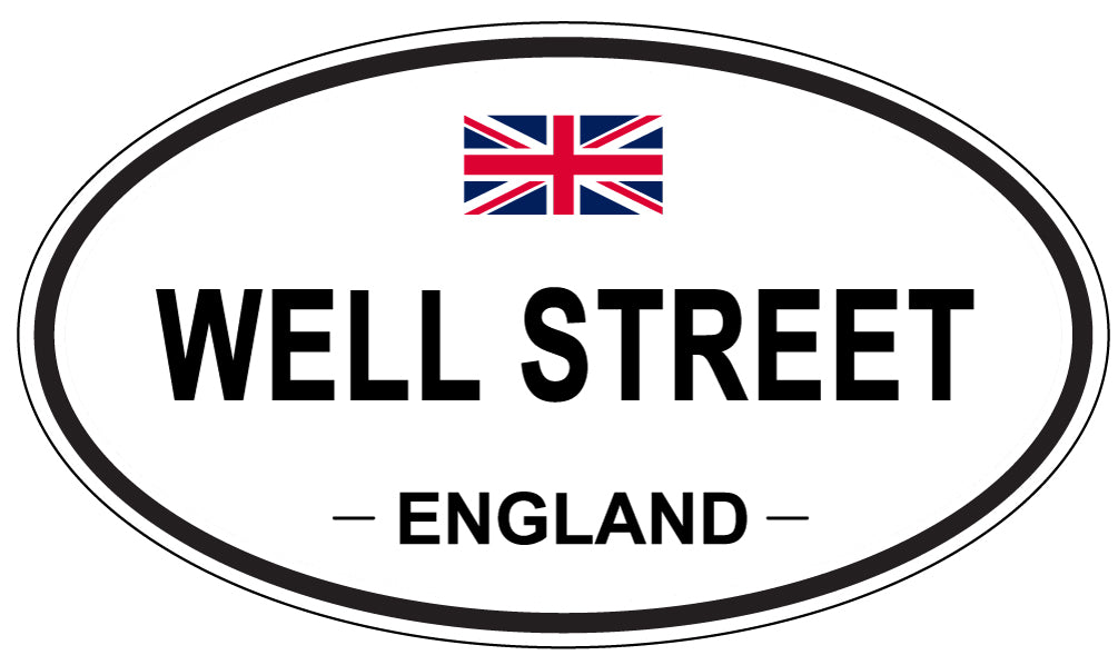 WELL STREET, ENGLAND - Oval Sticker