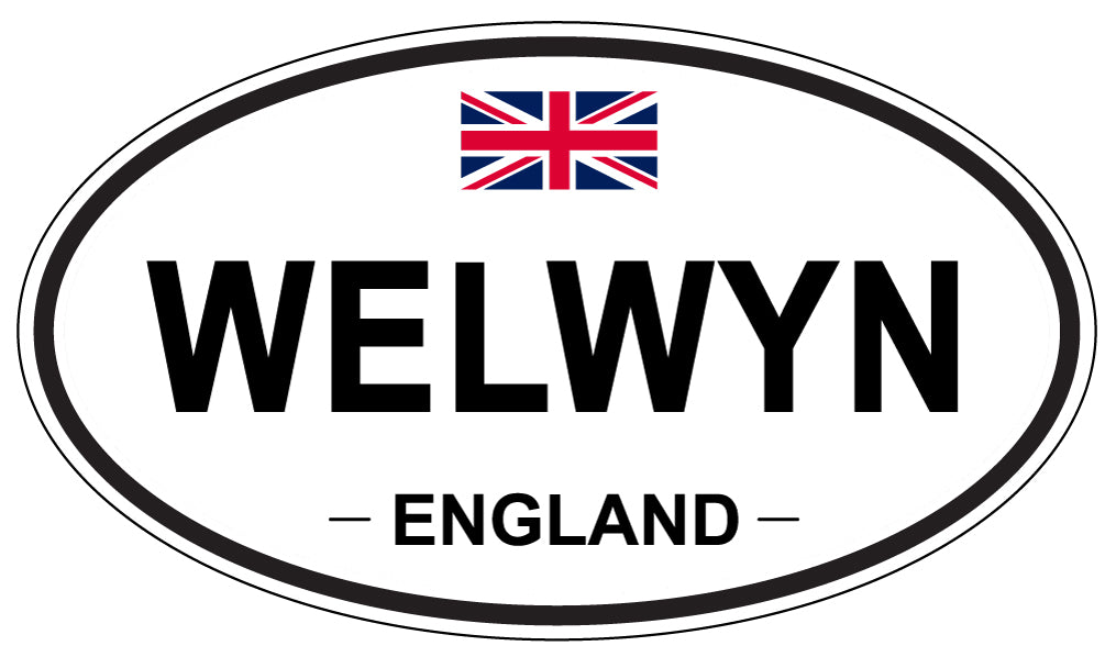 WELWYN, ENGLAND - Oval Sticker