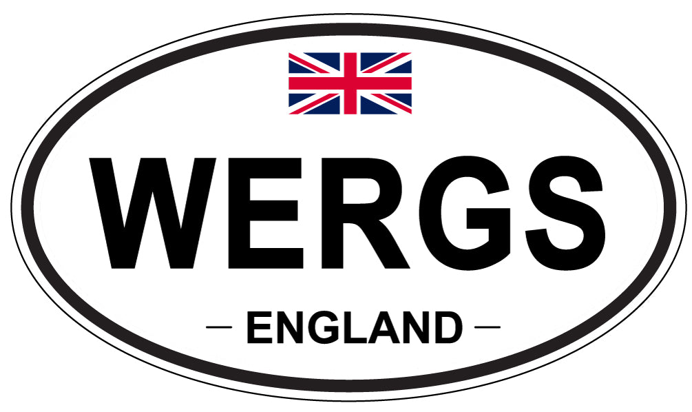 WERGS, ENGLAND - Oval Sticker