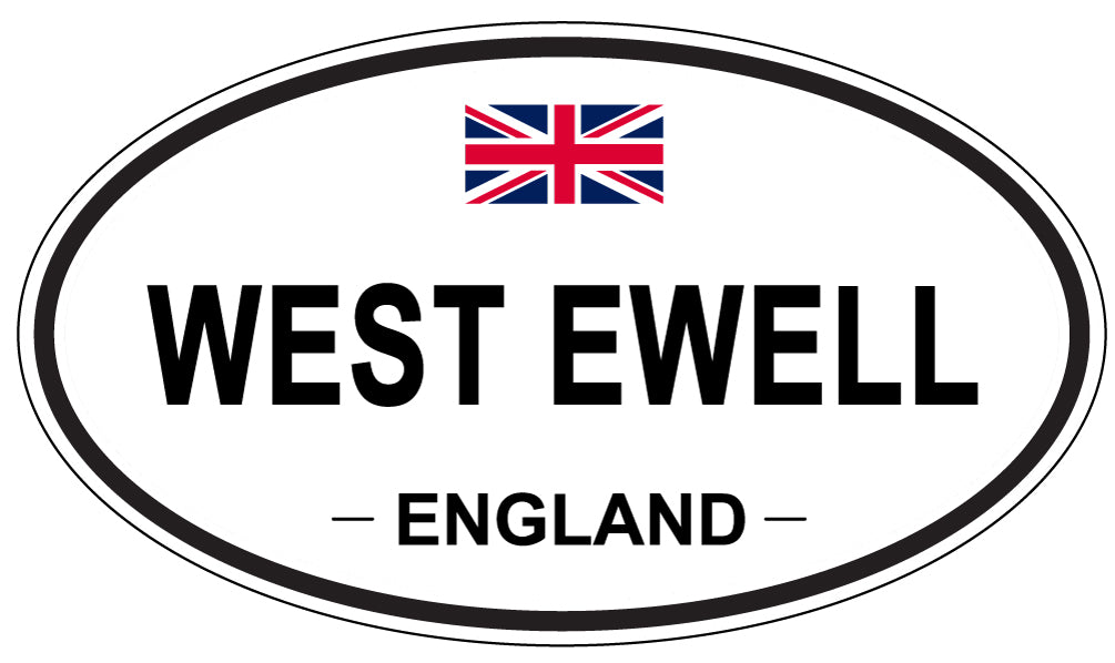 WEST EWELL, ENGLAND - Oval Sticker
