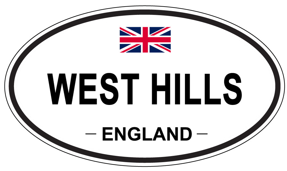 WEST HILLS, ENGLAND - Oval Sticker