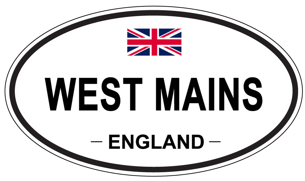WEST MAINS, ENGLAND - Oval Sticker