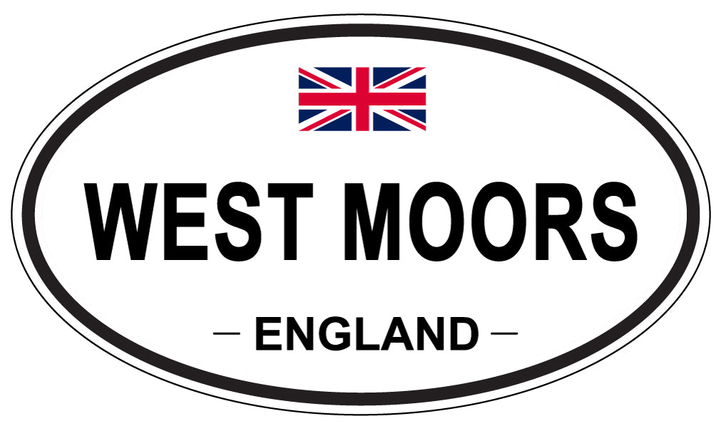 WEST MOORS, ENGLAND - Oval Sticker