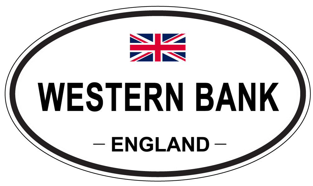 WESTERN BANK, ENGLAND - Oval Sticker