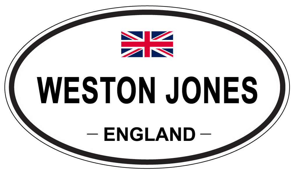 WESTON JONES, ENGLAND - Oval Sticker