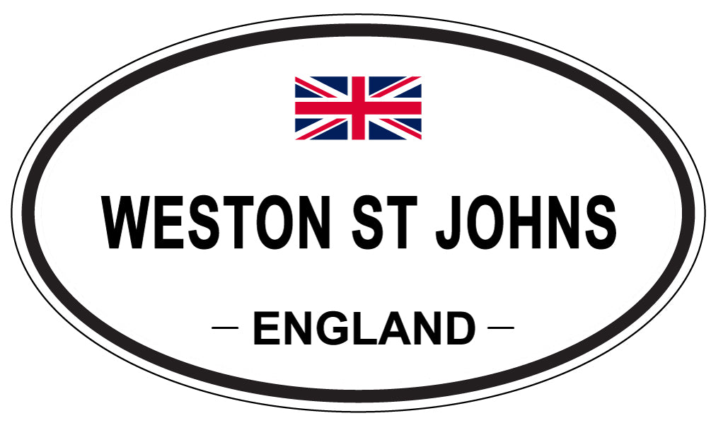 WESTON ST JOHNS, ENGLAND - Oval Sticker