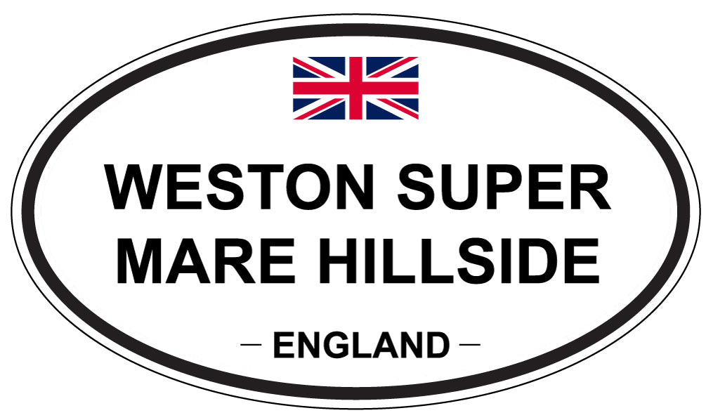 WESTON SUPER MARE HILLSIDE, ENGLAND - Oval Sticker