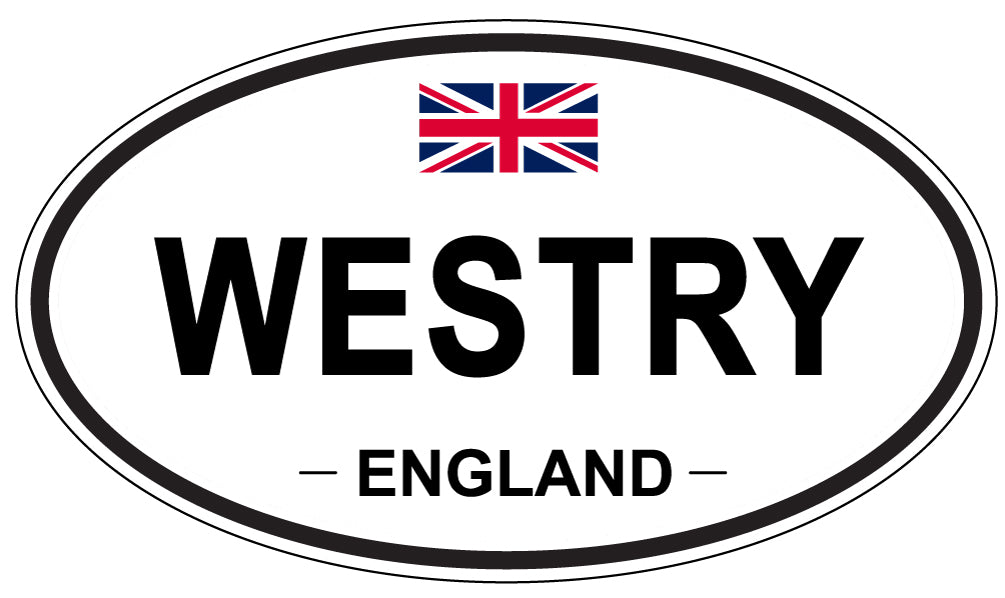 WESTRY, ENGLAND - Oval Sticker
