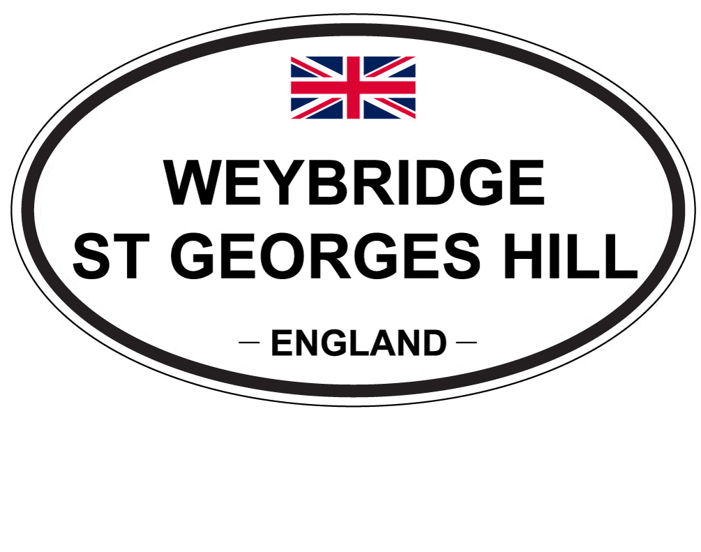 WEYBRIDGE ST GEORGES HILL, ENGLAND - Oval Sticker
